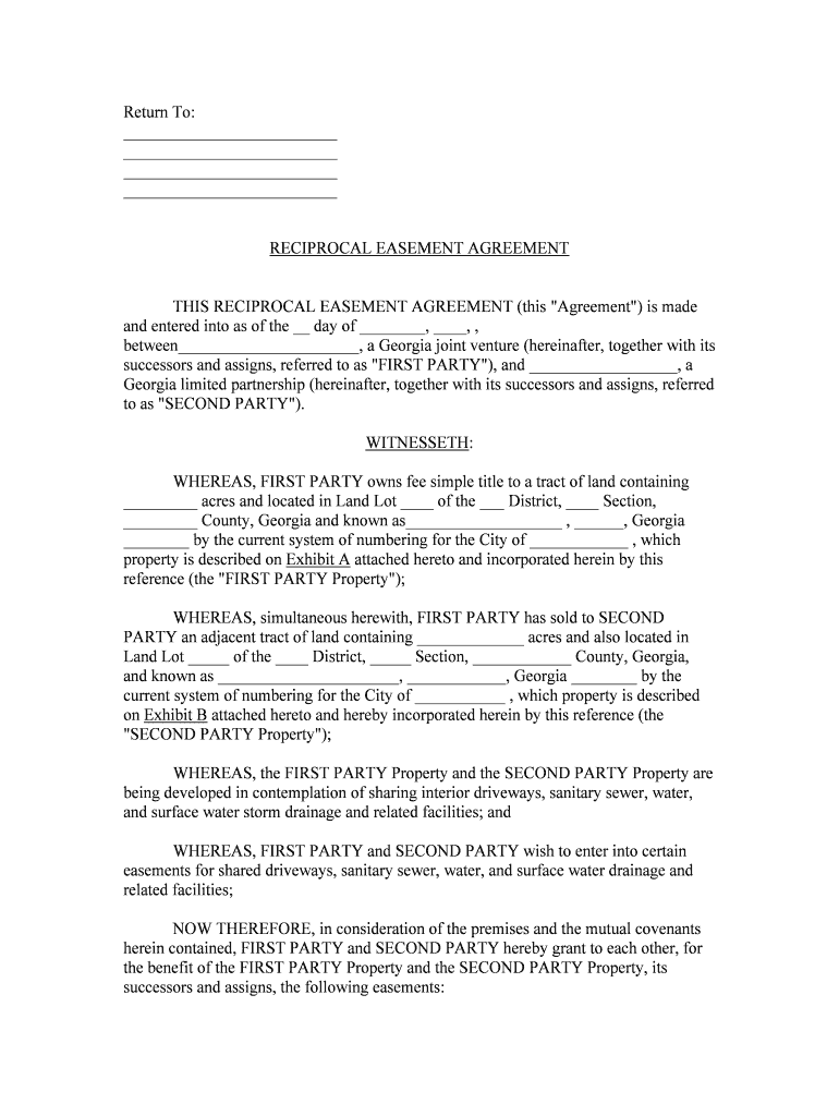 Reciprocal Easement Agreement City of Santa Monica  Form