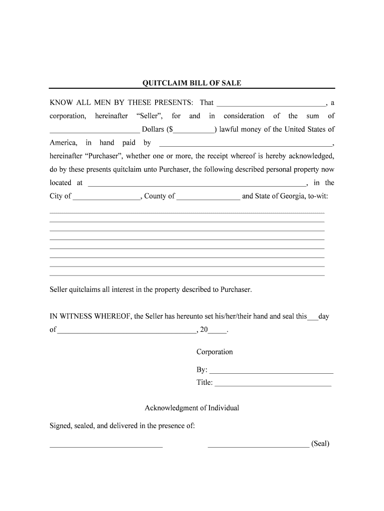 City of , County of and State of Georgia, to Wit Form - Fill Out and ...