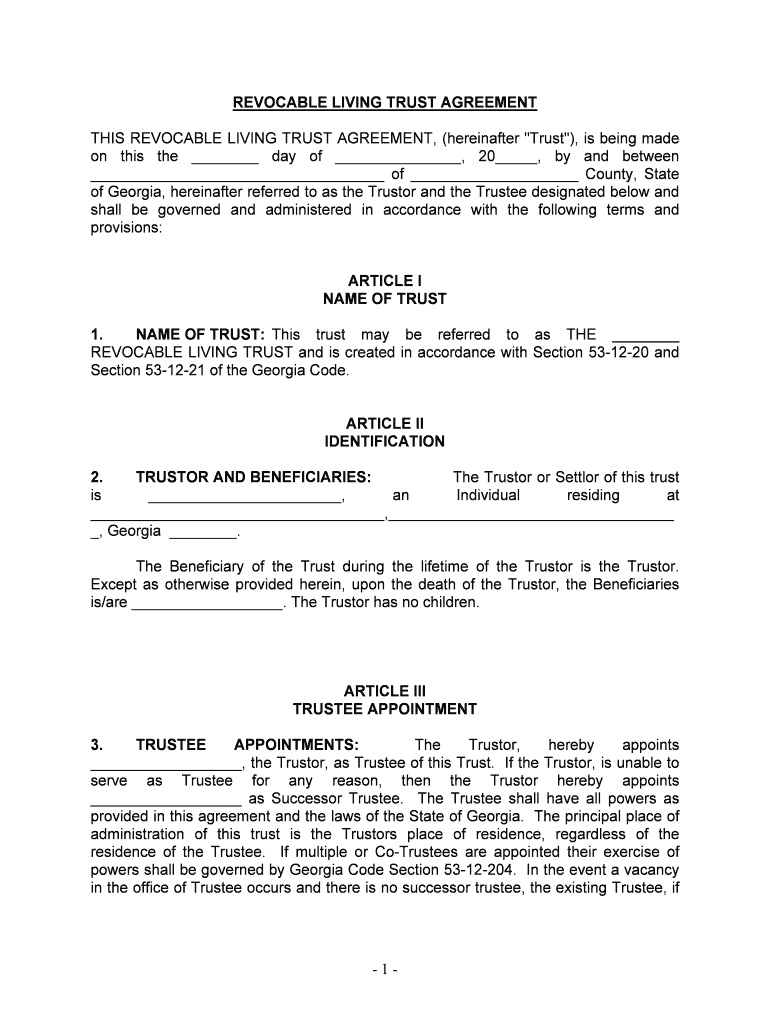 Of Georgia, Hereinafter Referred to as the Trustor and the Trustee Designated below and  Form