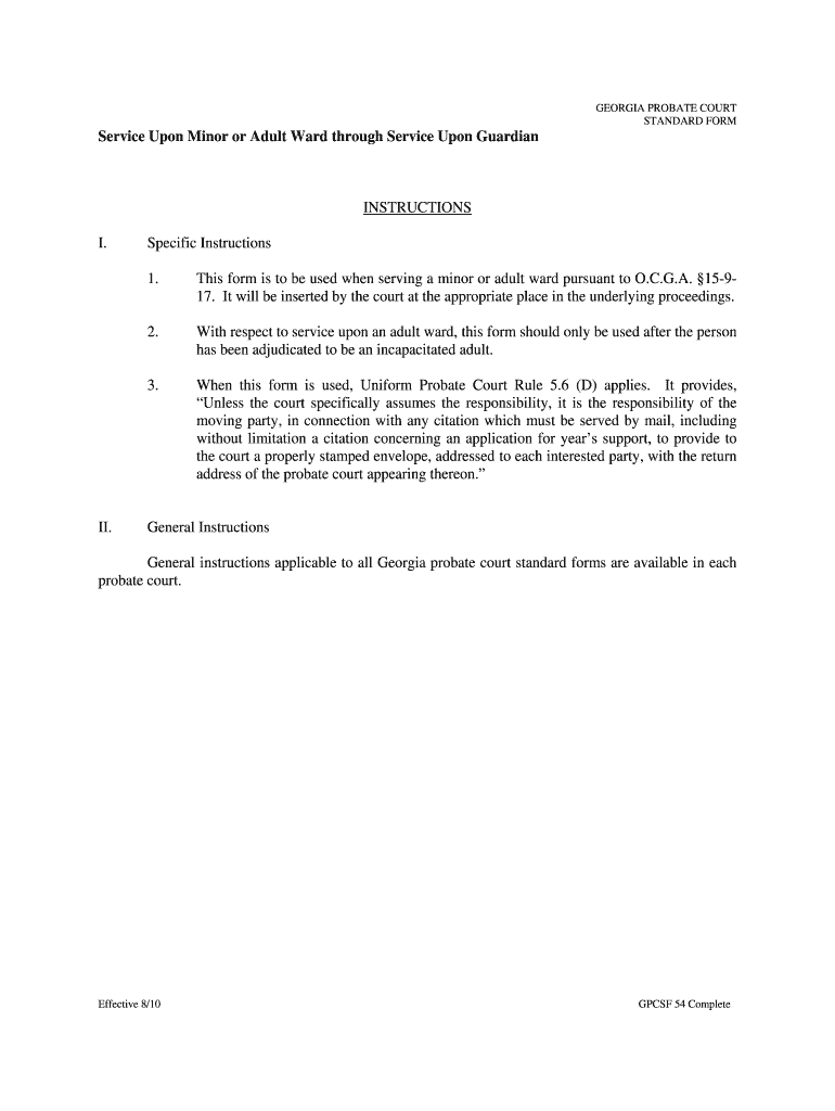 GUARDIANSHIP LAW Georgia  Form