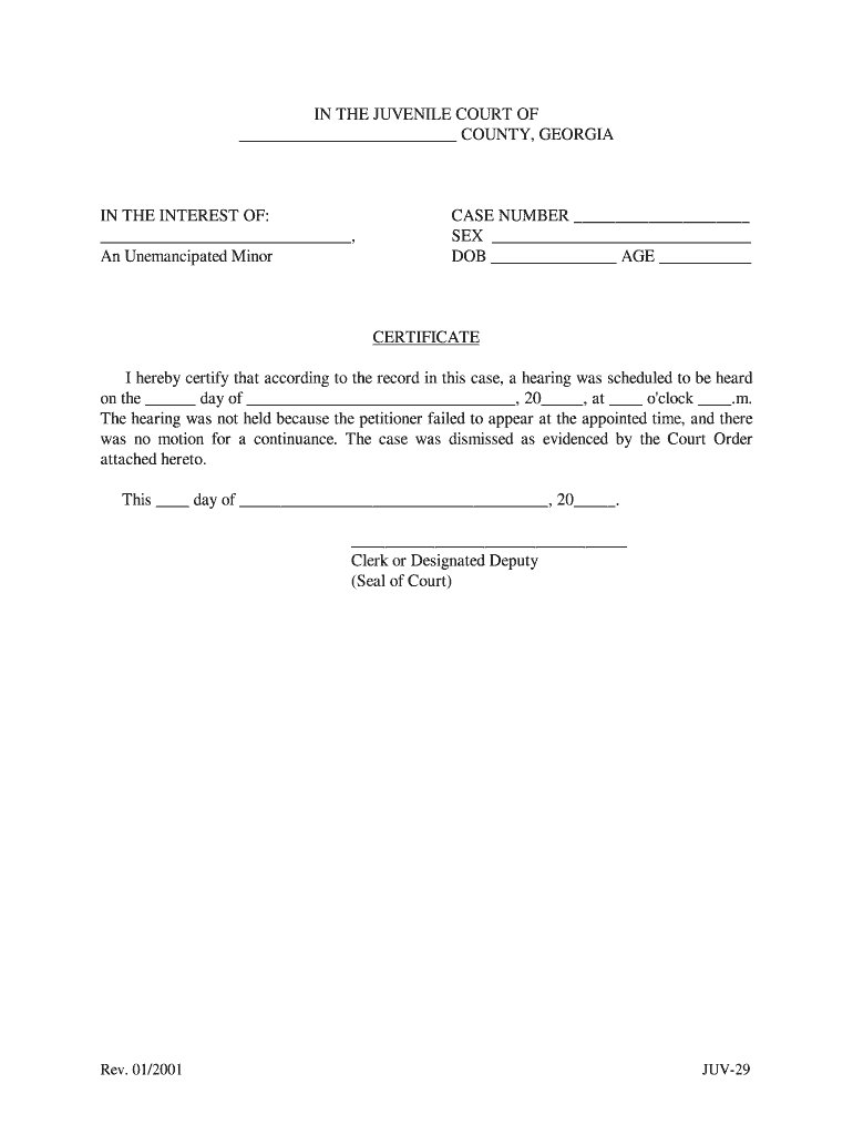 JUV29 Uniform Forms