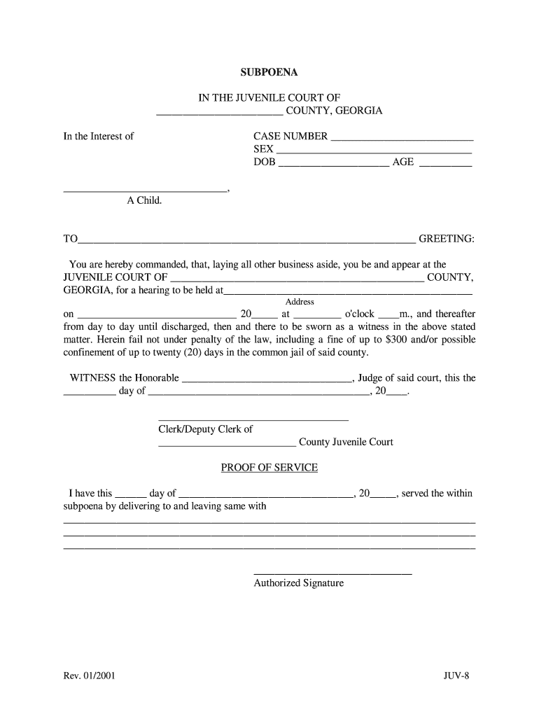 JUV08 Uniform Forms