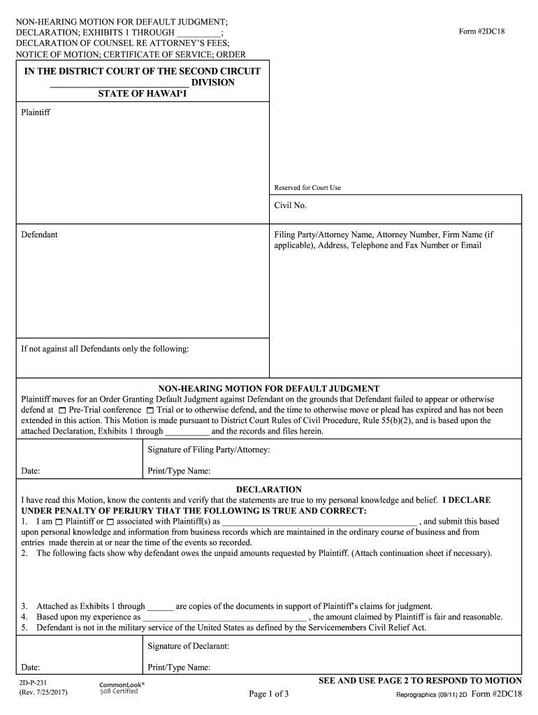 Fill and Sign the District Court Forms for Hawaii Third Judicial Circuit Judiciary