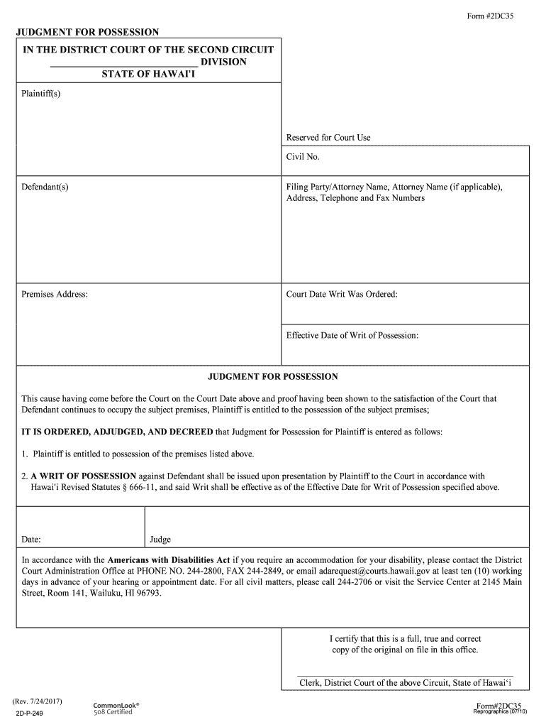 JudiciaryCircuit Court Forms for Oahu First Circuit