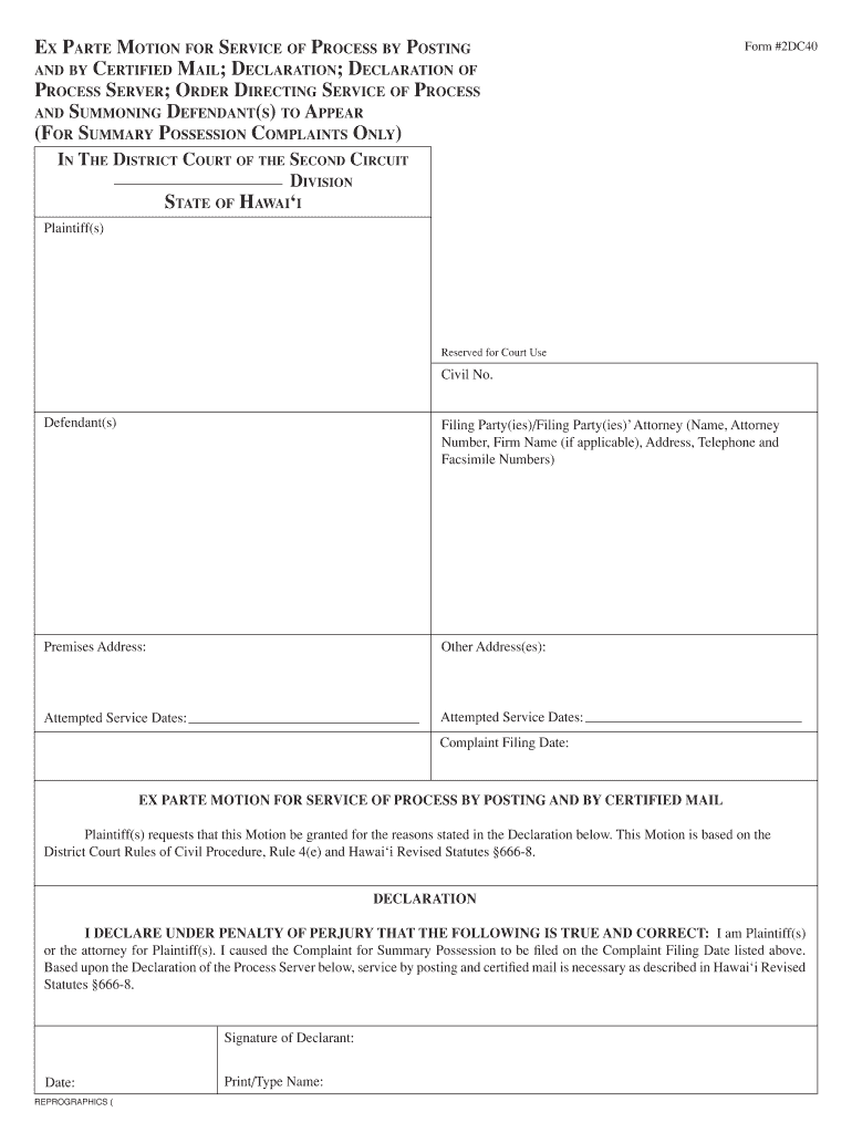 JudiciaryDistrict Court Forms for Kauai Fifth