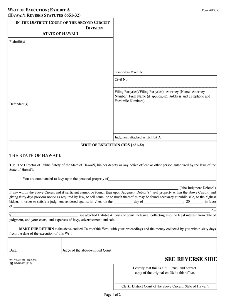 Hawaii Revised Statutes Hawaii State Legislature Form Fill Out and