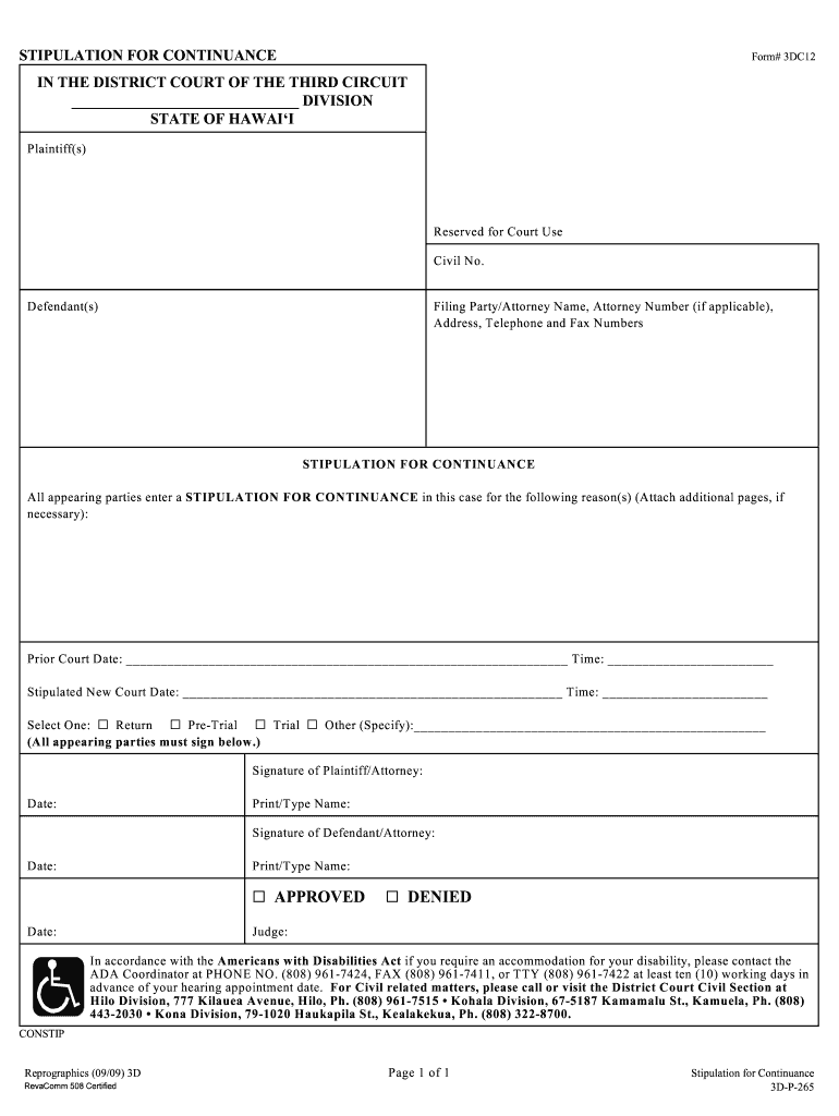 Hawaii 3rd Circuit Hawaii Forms