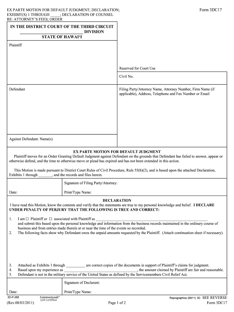 JudiciaryDistrict Court Forms for Hawaii Third