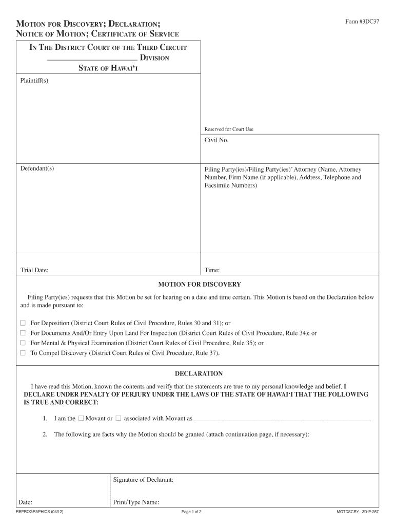 Court Rules Notice of Motion General Courts Service of  Form