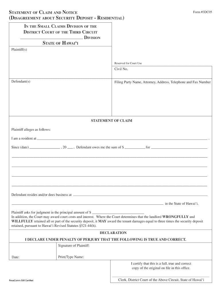 Security Deposits LawHelp Org  Form