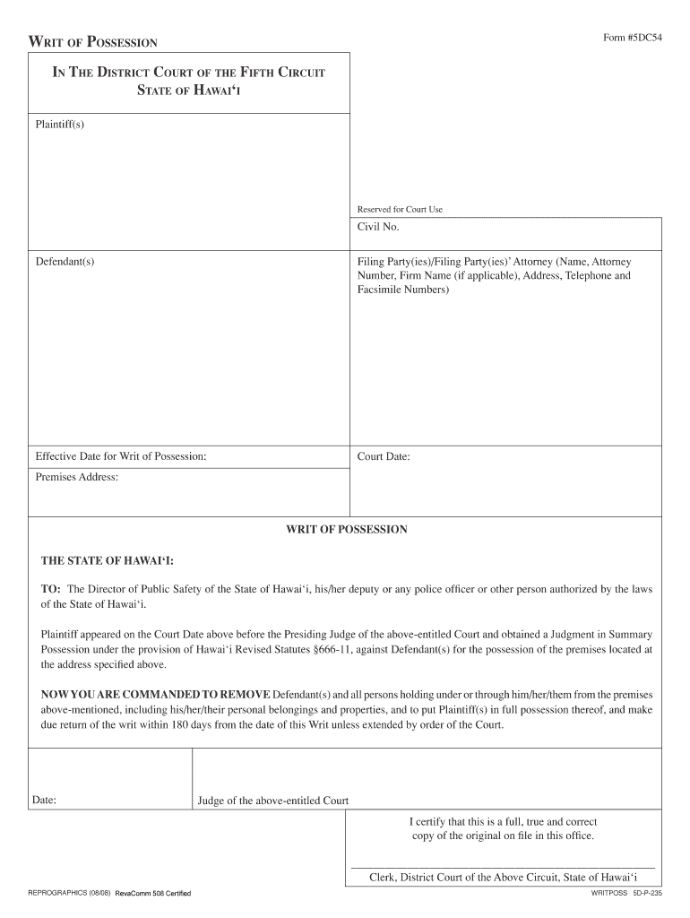 Form #5DC54