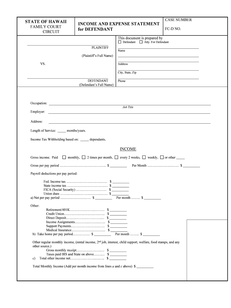 Defendants Full Name  Form