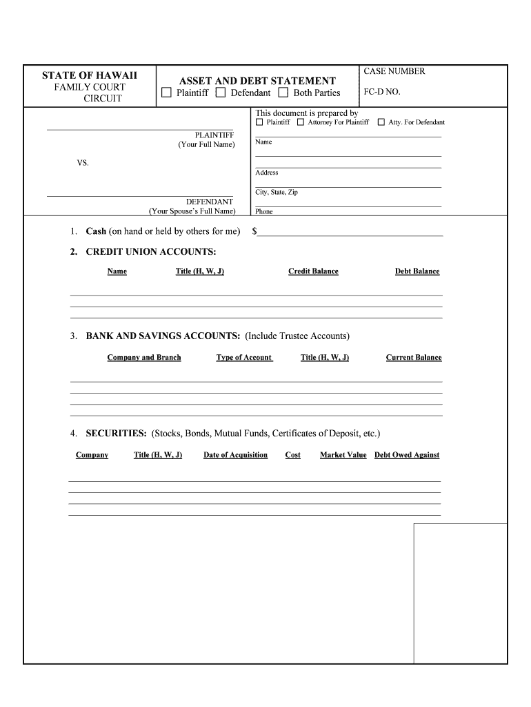 Regular Claims Hawaii State Judiciary  Form