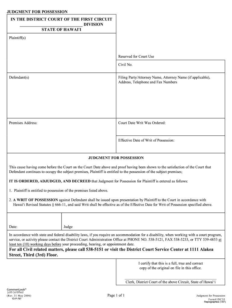 In the DISTRICT COURT of the FIRST CIRCUIT Form#1DC57