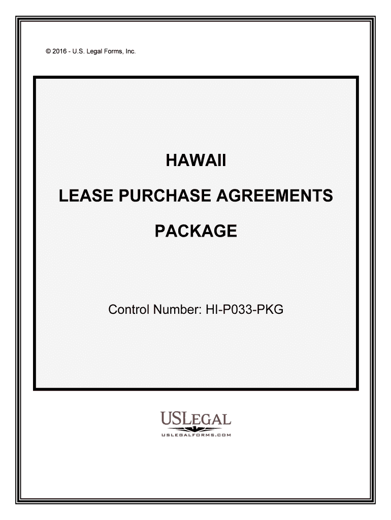 Hawaii Residential Lease to Purchase Agreement Form