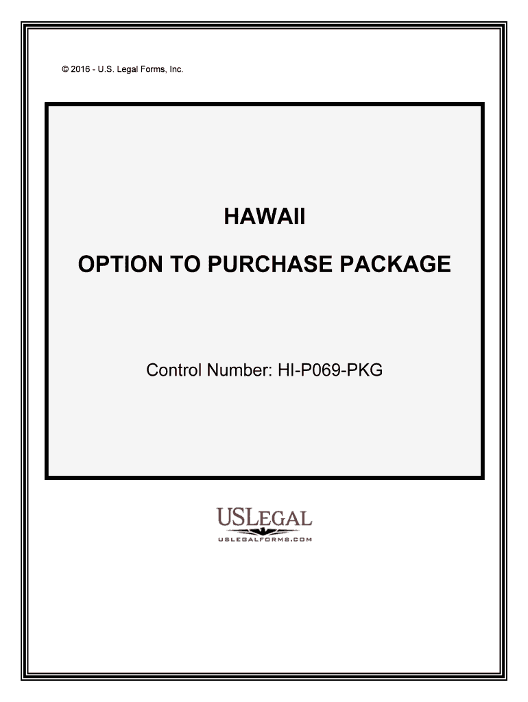 Hawaii Option to Purchase Forms and FAQUS Legal Forms