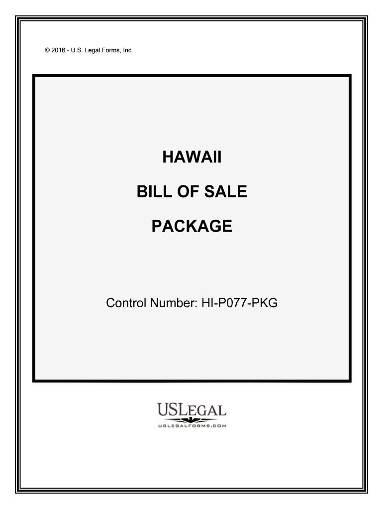 Bill of Sale Hawaii Automobile BOS Template Forms Legal