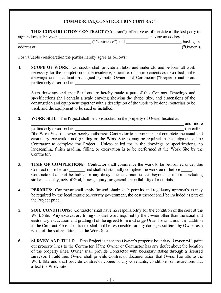 Customary Excavation and Grading on the Work Site as May Be Required in the Judgment of the  Form