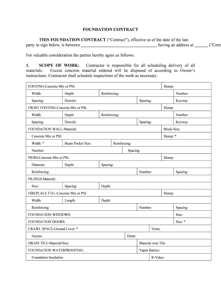 Contractor is Responsible for All Scheduling Delivery of All  Form