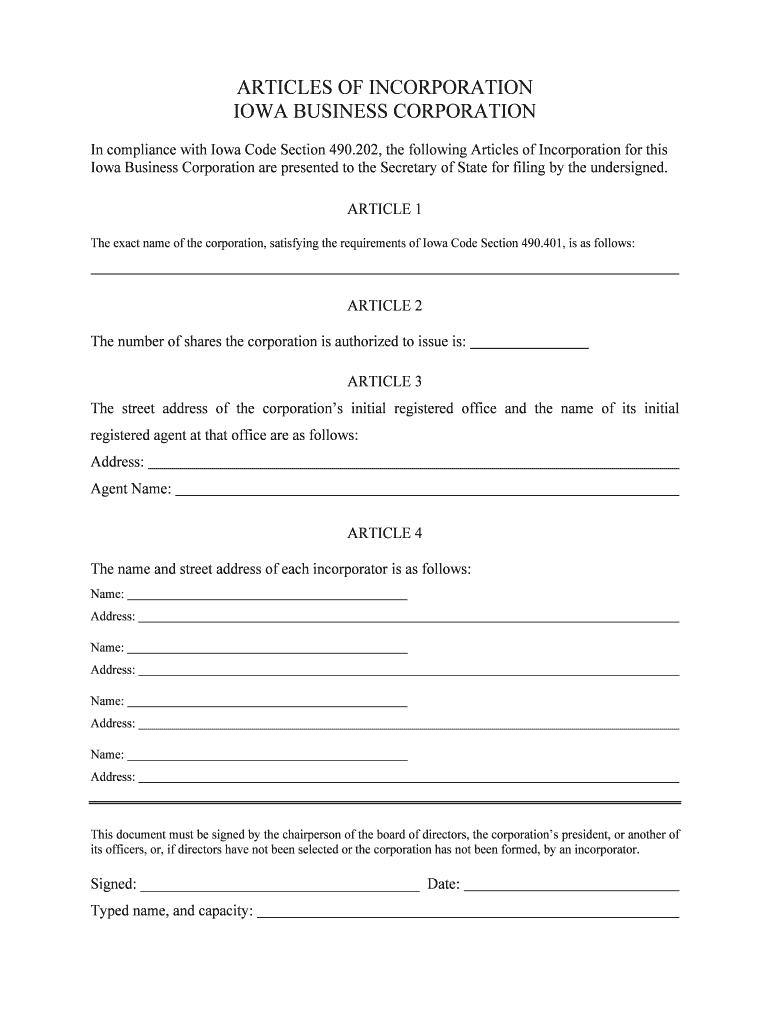 490 202 Articles of Incorporation 1 the Articles of  Form