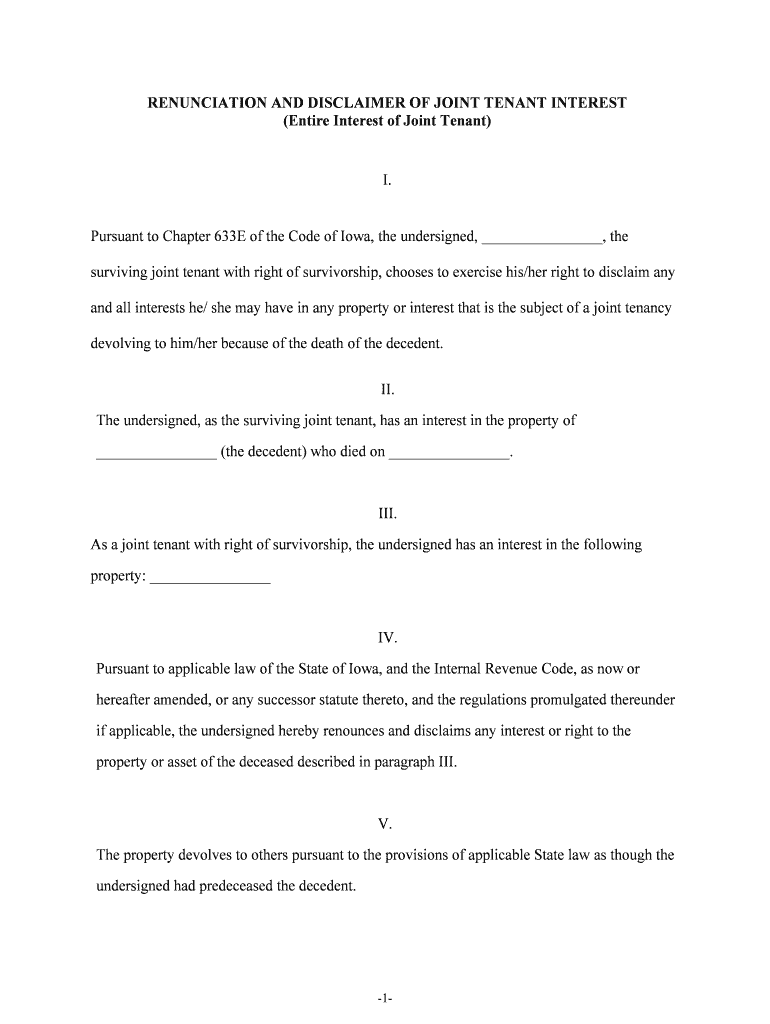 Chapter 11 86 RCW DISCLAIMER of INTERESTS  Form