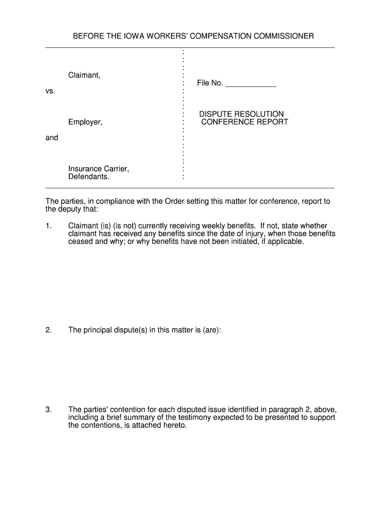 Dispute Resolution Conf Report  Form