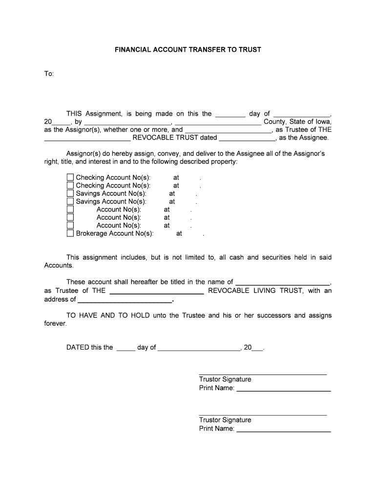 Iowa Revocable Living Trust Form EForms