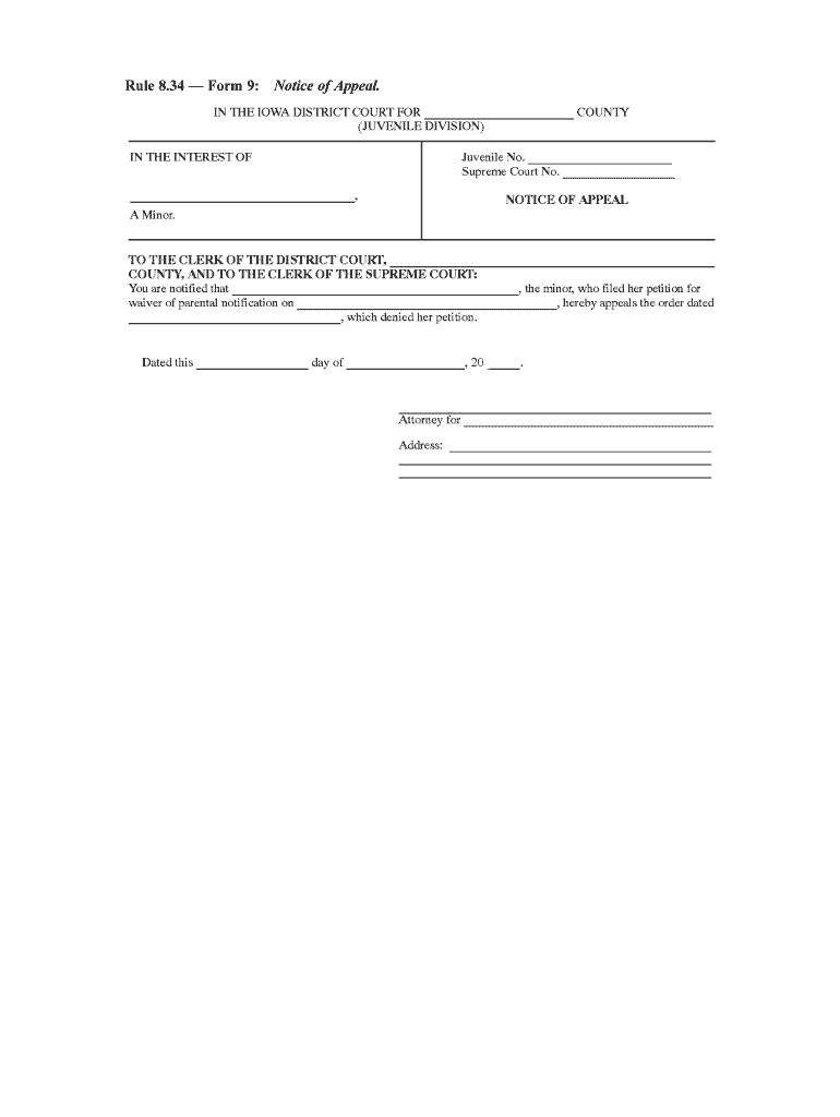34 Form 9 Notice of Appeal