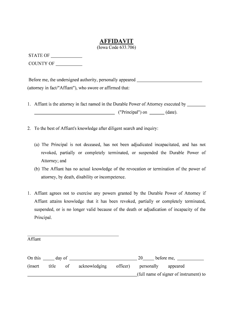 AffidavitsIowa Legal Aid  Form