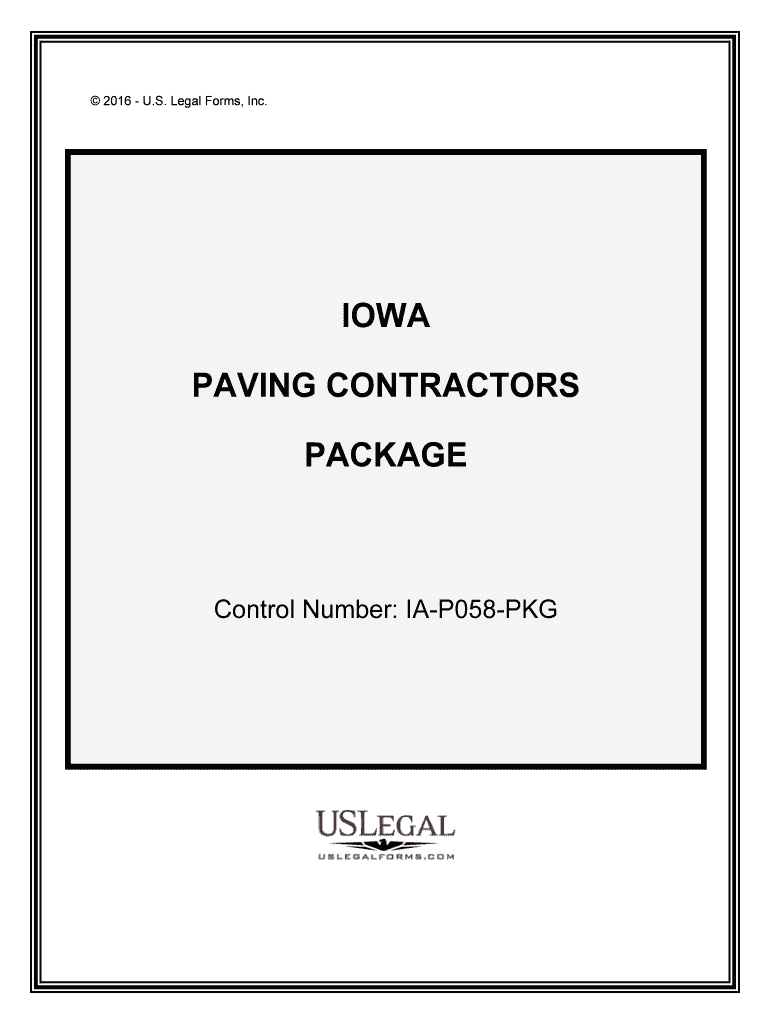 Get and Sign Control Number IA P058 PKG  Form
