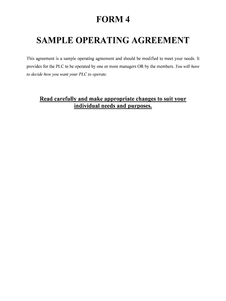 LLC Operating Agreement Template Forms for Starting an LLC