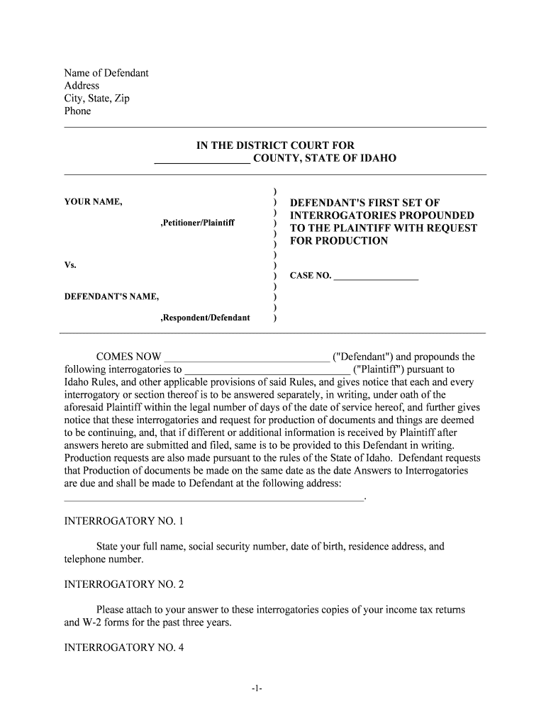 Small Claim Form SC 3 1 3rd Judicial District Idaho