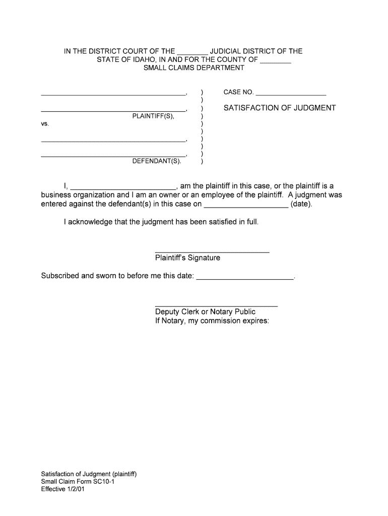 District Court Kootenai County, Idaho  Form