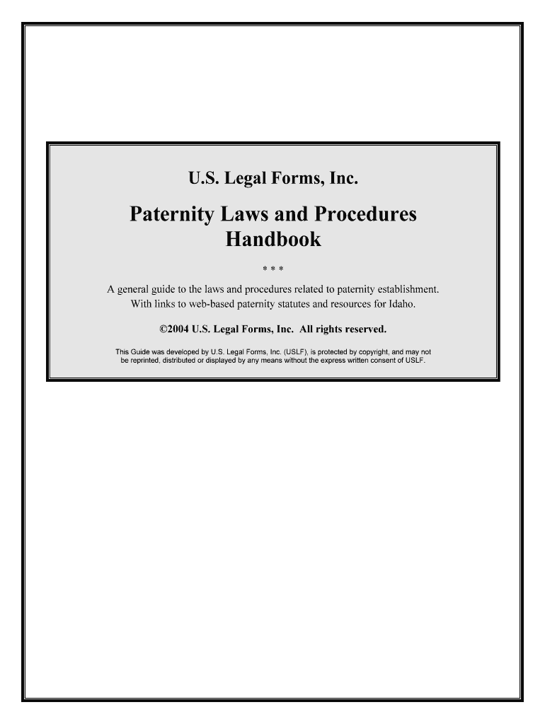 With Links to Web Based Paternity Statutes and Resources for Idaho  Form