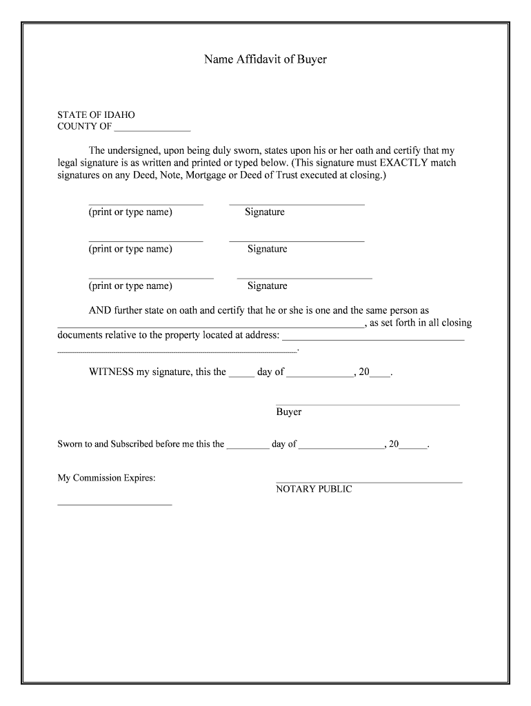 Sample Name Affidavit Mortgages Analyzed  Form