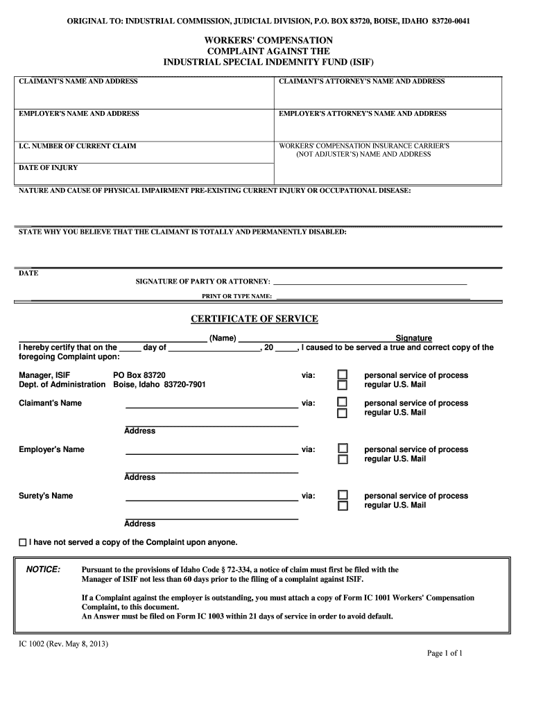 BOX 83720, BOISE, IDAHO 83720 0041  Form