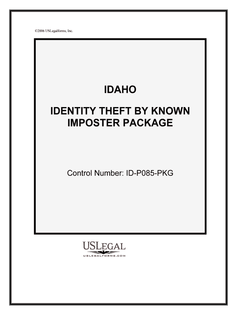 Control Number ID P085 PKG  Form