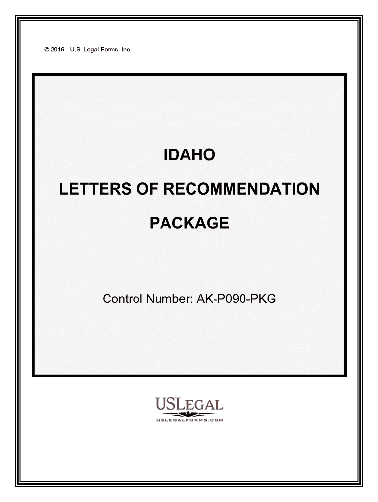 With This Letters of Recommendation Package, You Will Find Forms Often Used by Persons