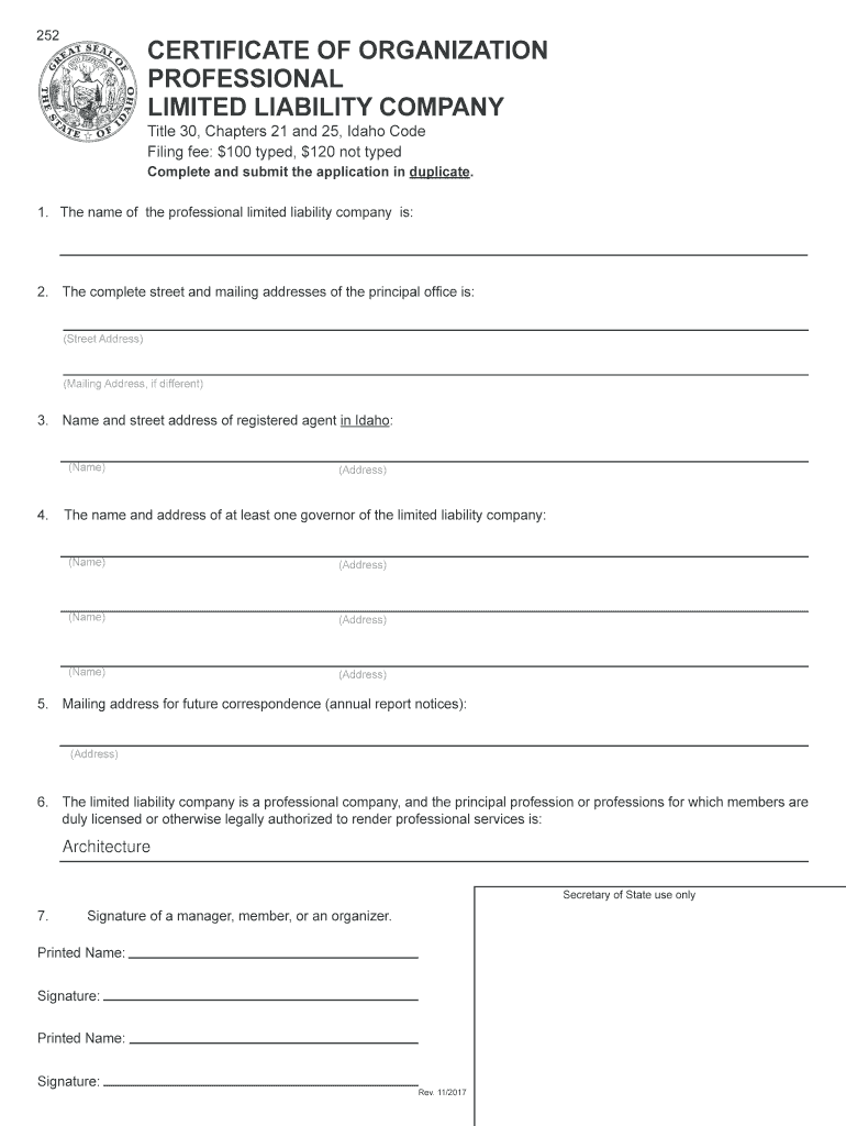 Fillable Online Filing Fee $100 Typed, $120 Not Typed Fax Email Print  Form