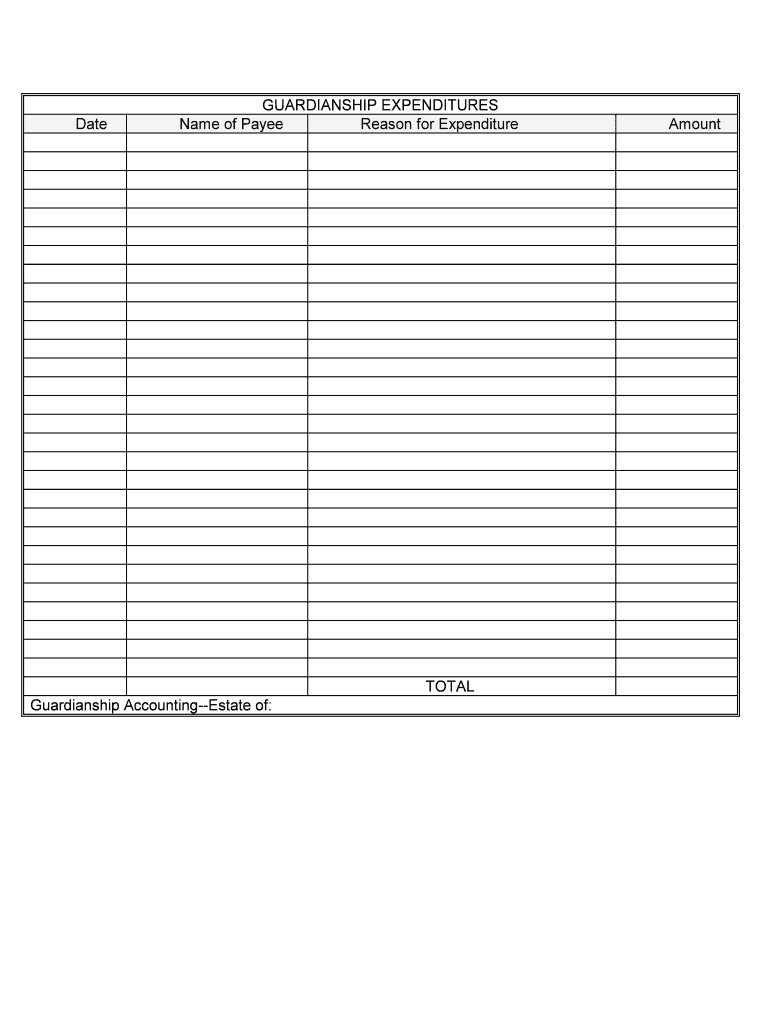 GUARDIANSHIP EXPENDITURES  Form