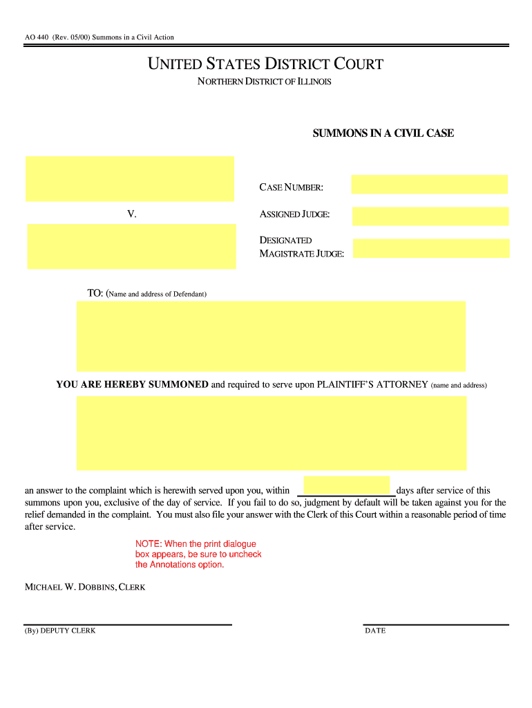 Fill and Sign the 0500 Summons in a Civil Action Form