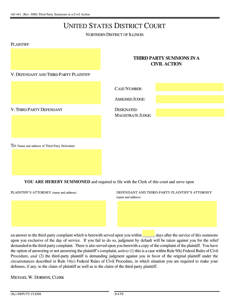 Filing a Civil Case Without an Attorney Northern District of  Form