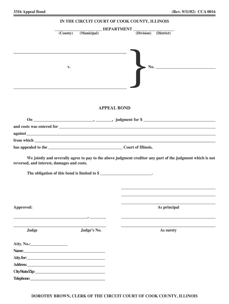 Bond Certificates Circuit Court of Cook County  Form