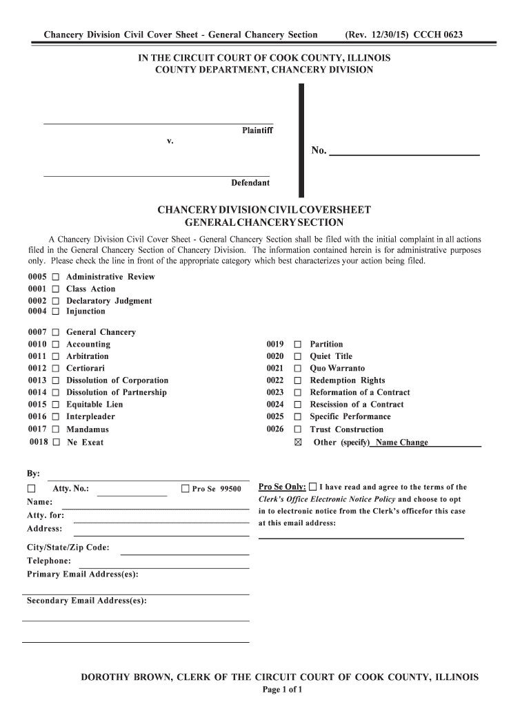 NOTICE of ELECTRONIC FILING Mount Prospect, Illinois  Form