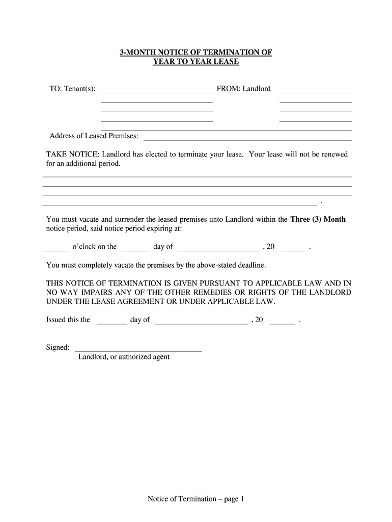 YEAR to YEAR LEASE  Form