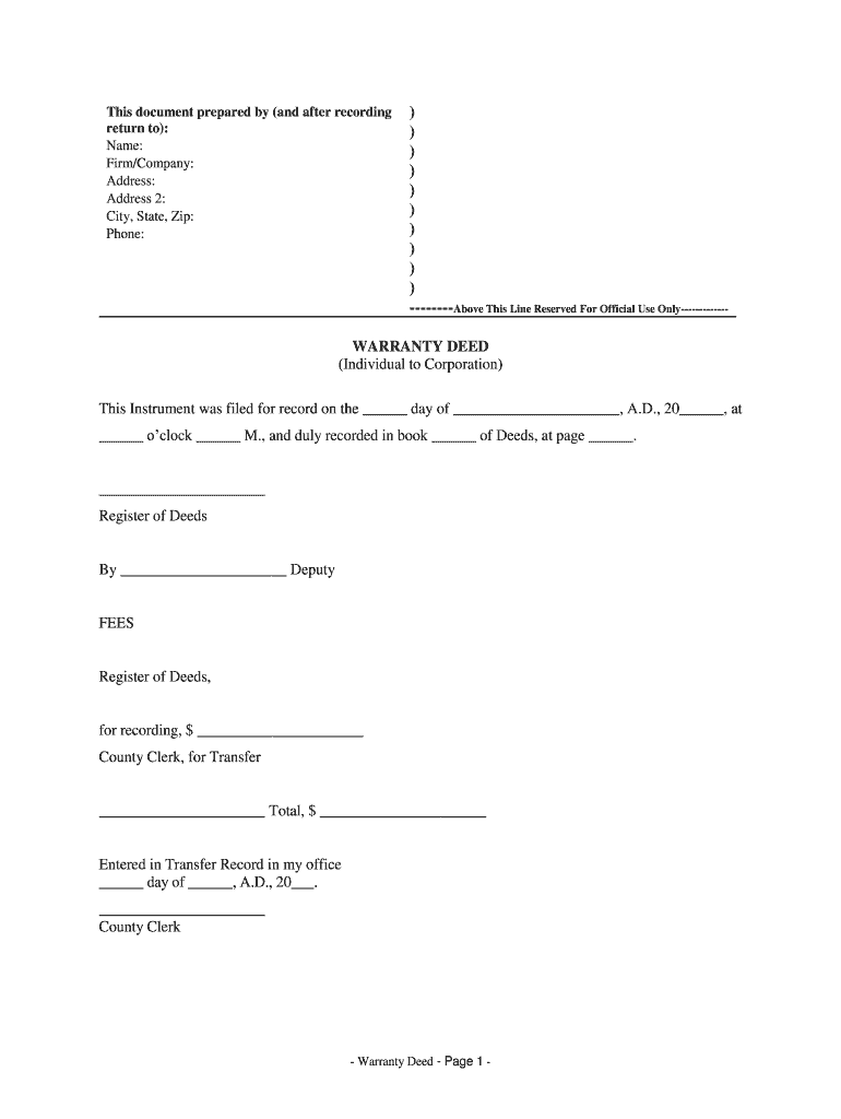 County, Hereinafter Referred to as Grantor, and , a Duly Organized  Form