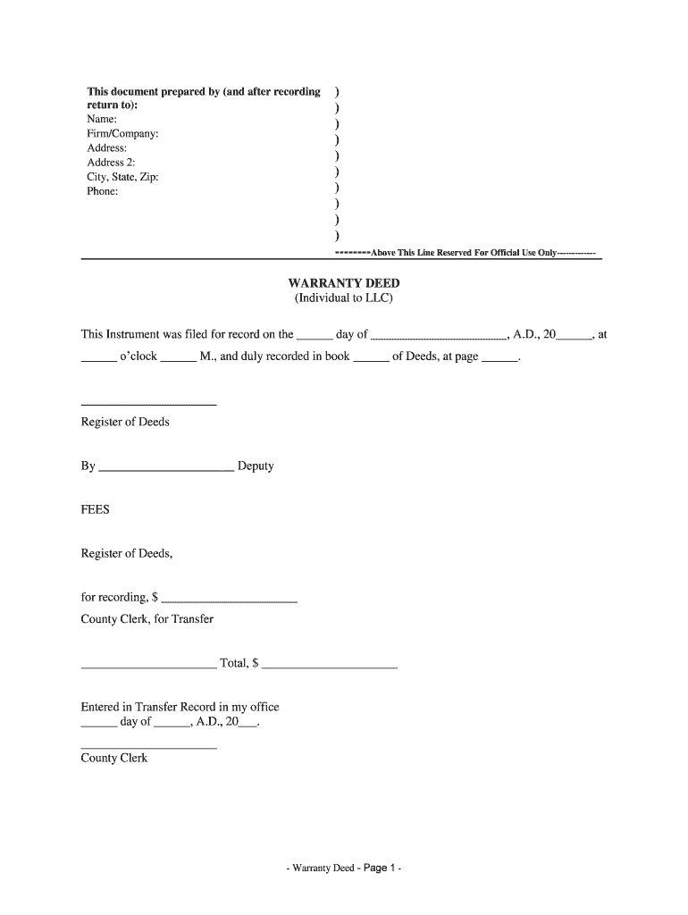 County, Hereinafter Referred to as Grantor, and , a Limited Liability  Form