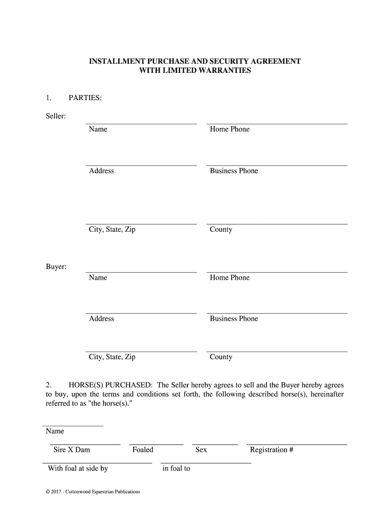 Installment Sale Agreement SEC Gov  Form