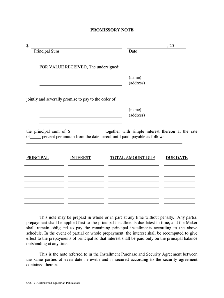 Of Percent Per Annum from the Date Hereof until Paid, Payable as Follows  Form
