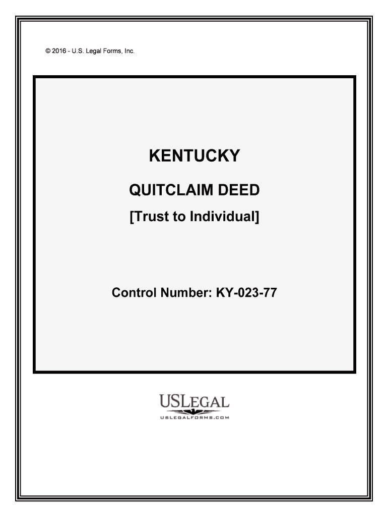 Control Number KY 023 77  Form